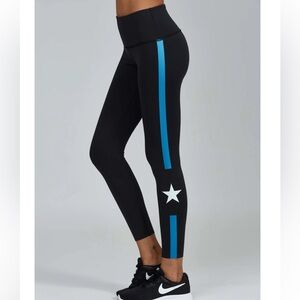 Noli Yoga Jet Legging black with blue stripe and white star